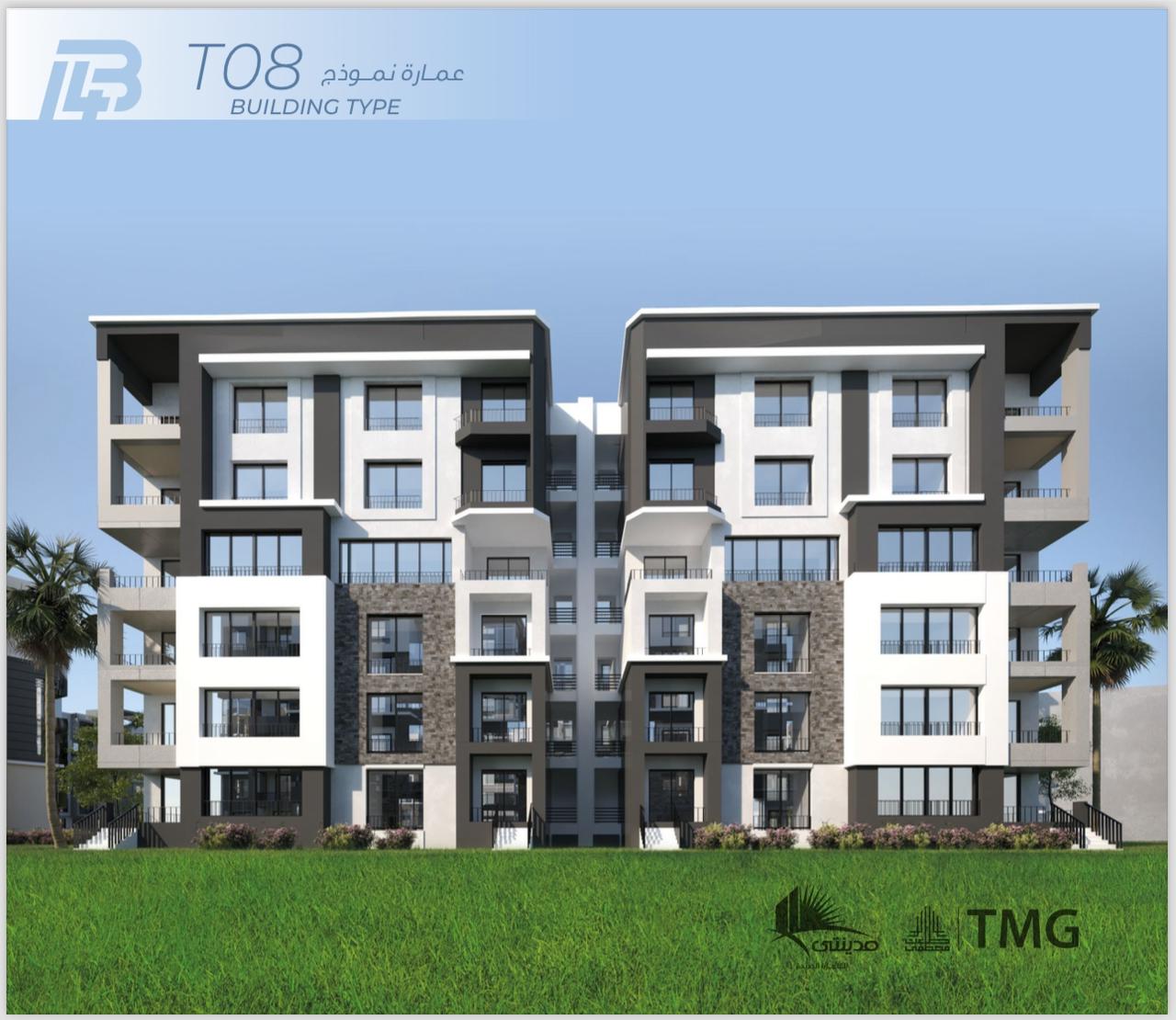 شقه للبيع بتسهيلات علي وايد جاردن بمدينتي 116متر في الB14