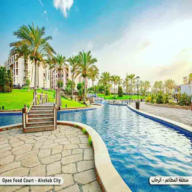 شقه للايجار مفروش بمدينه الرحاب دور ارضي بحديقه 115م +40م حد