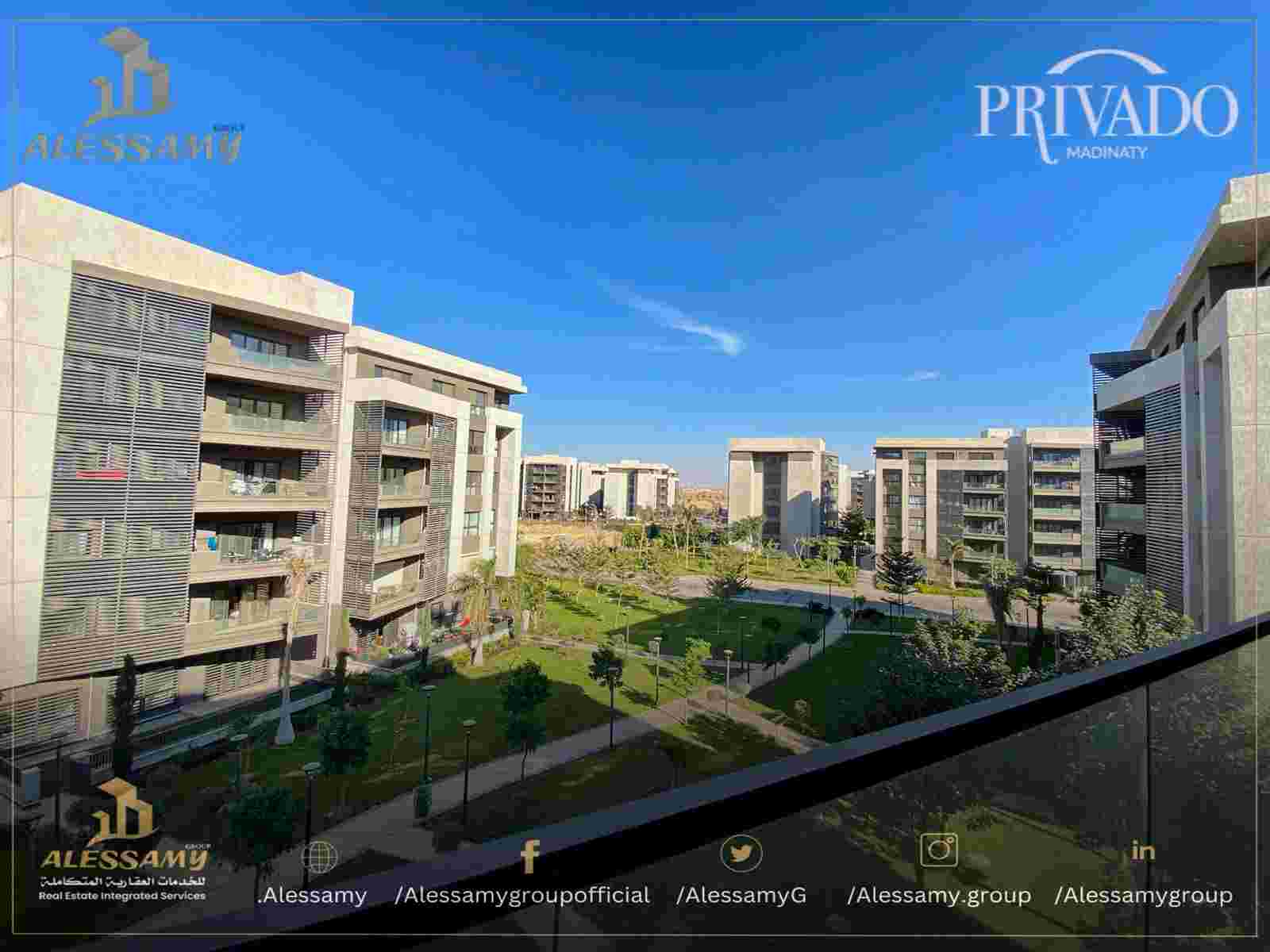 بمدينتى شقة 100 م2 شرقى للبيع تقسيط تطل على وايد جـــاردن