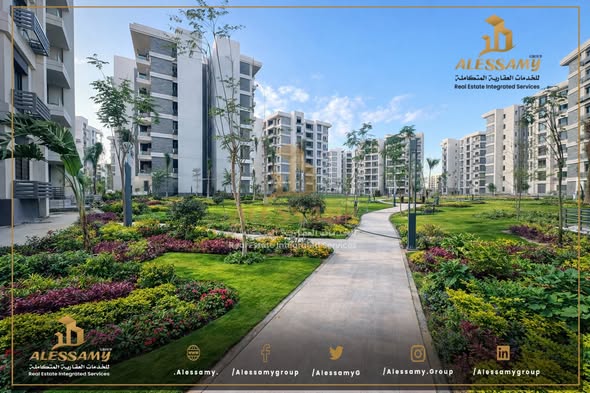 بنور شقة 123 م2 قبلى للبيع تقسيط تطل على جاردن